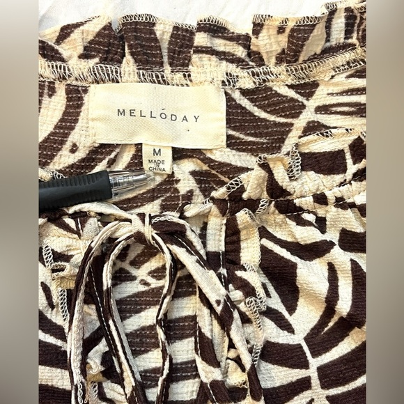 Melloday Brown and Cream Sleeveless Top Size Medium - Picture 3 of 9